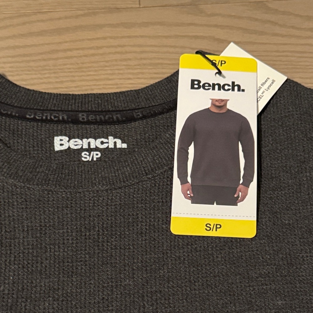 Bonded Waffle Fleece Lined Thermal Crewneck - Dark Grey - Small - Picture 2 of 5